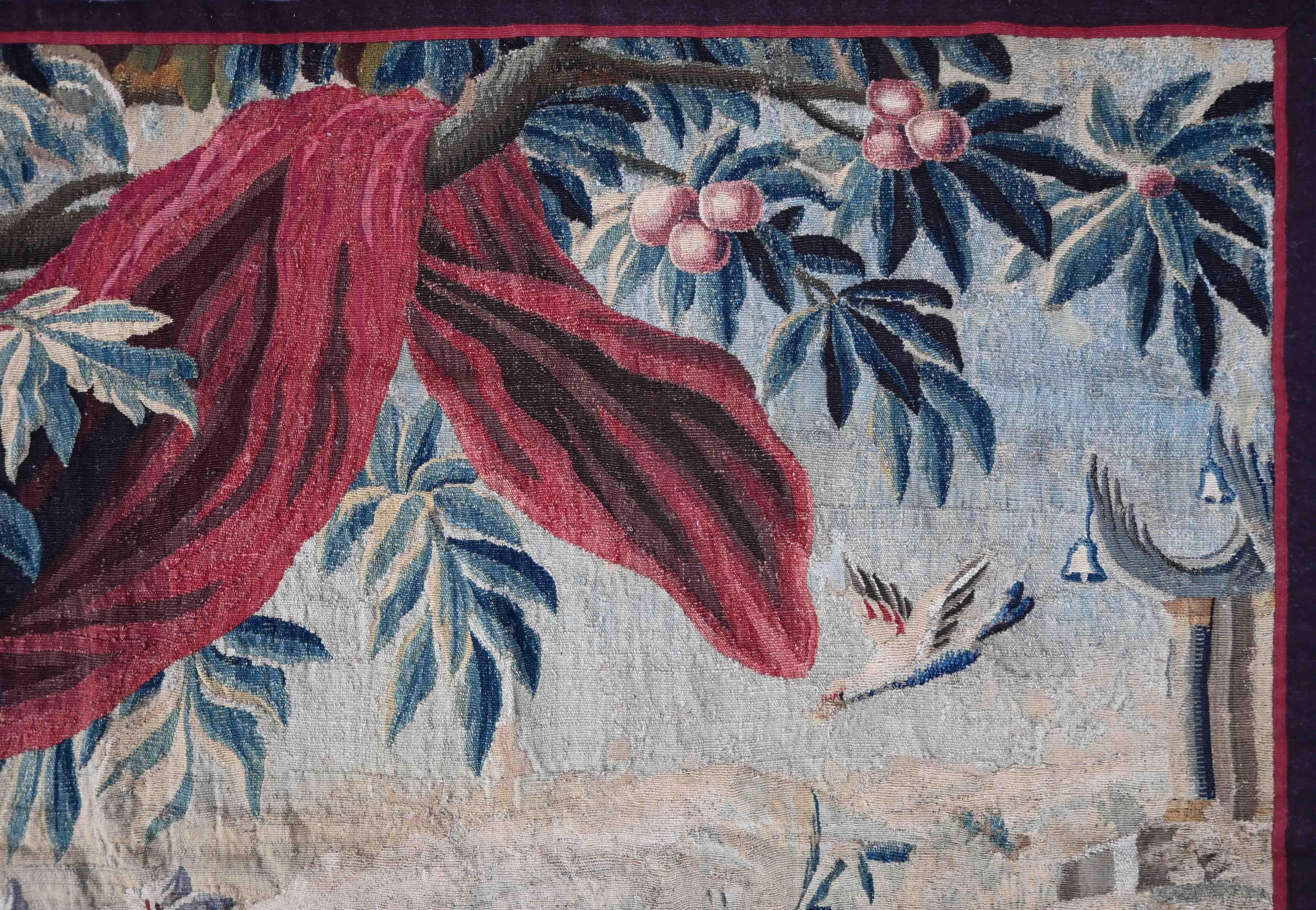 Hand-Woven Royal Aubusson Manufactory Tapestry, greenery 18th Century L260x177 No. 1436 For Sale
