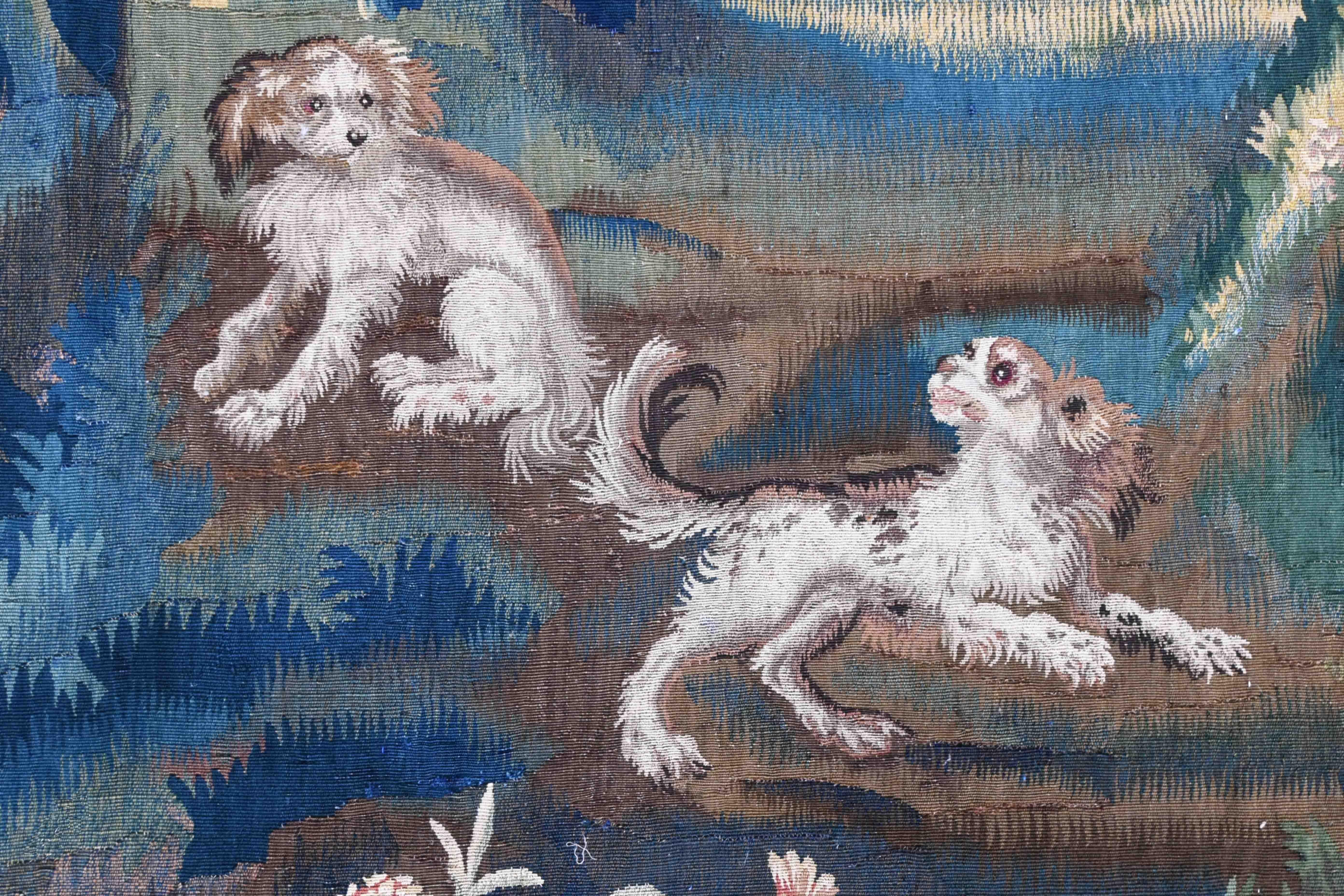 Wool Royal Aubusson Manufactury Tapestry 18th – After Jean-Baptis Oudry - N 1570 For Sale
