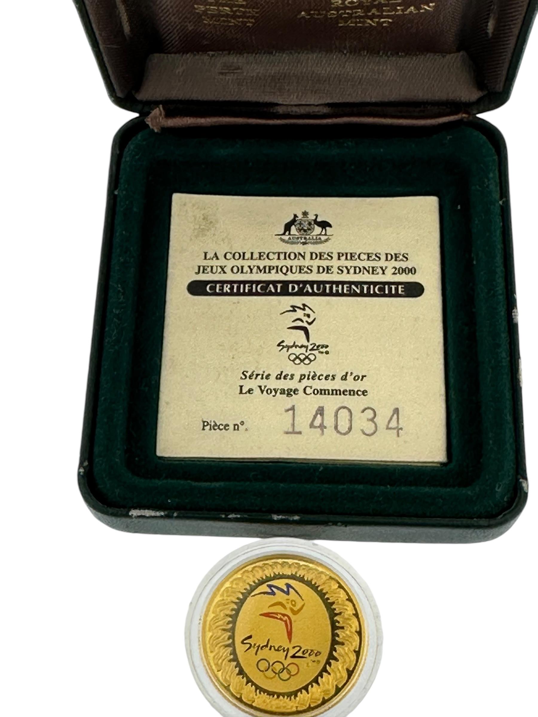 Real Moneda Olímpica Australiana de Oro de 24 Kilates Sydney 2000 en venta 1
