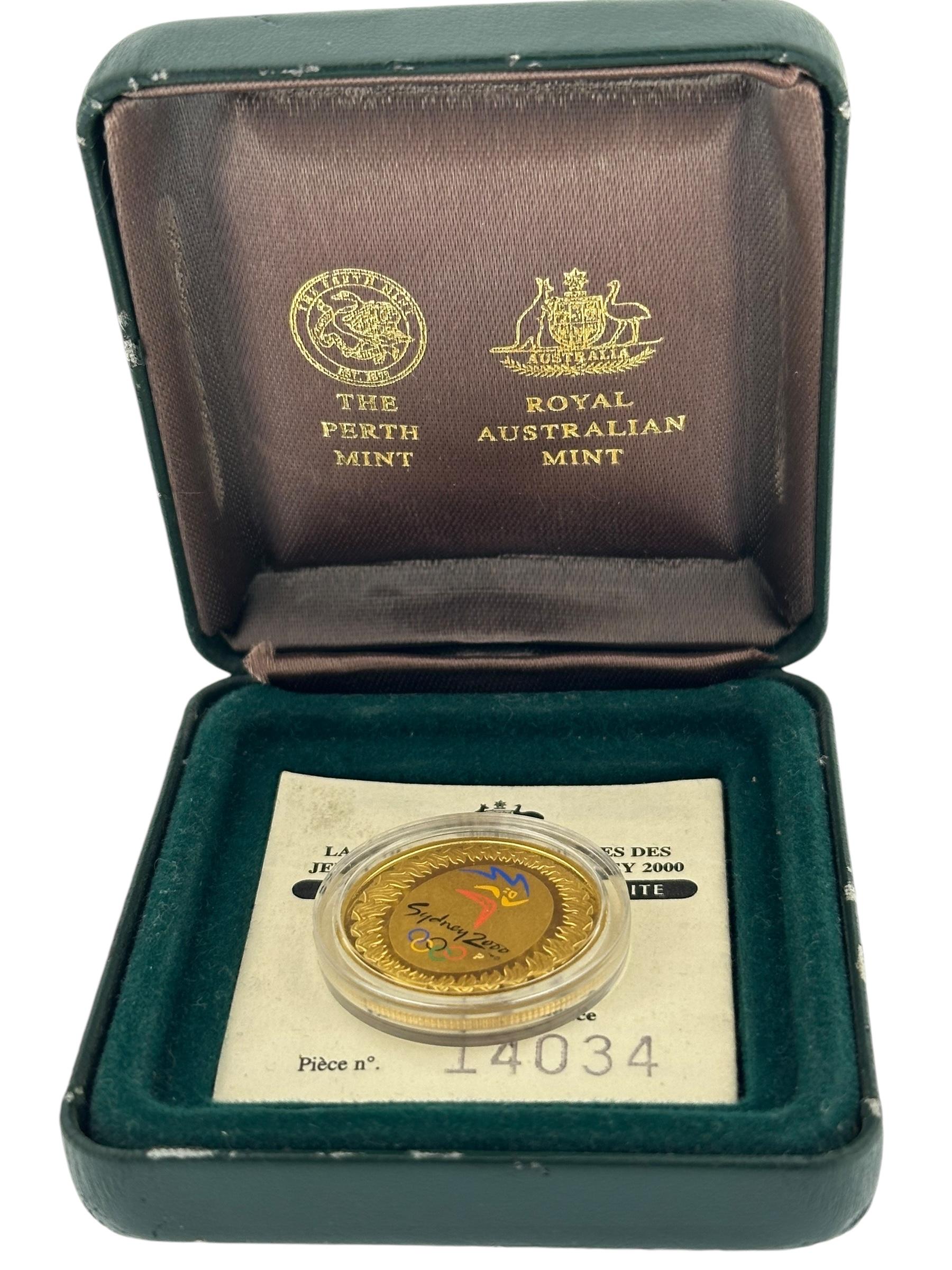Real Moneda Olímpica Australiana de Oro de 24 Kilates Sydney 2000 en venta 2