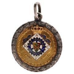 Vintage Royal Automobile Club of Italy RACI Ravenna Italian Enamel Crown Car Medal