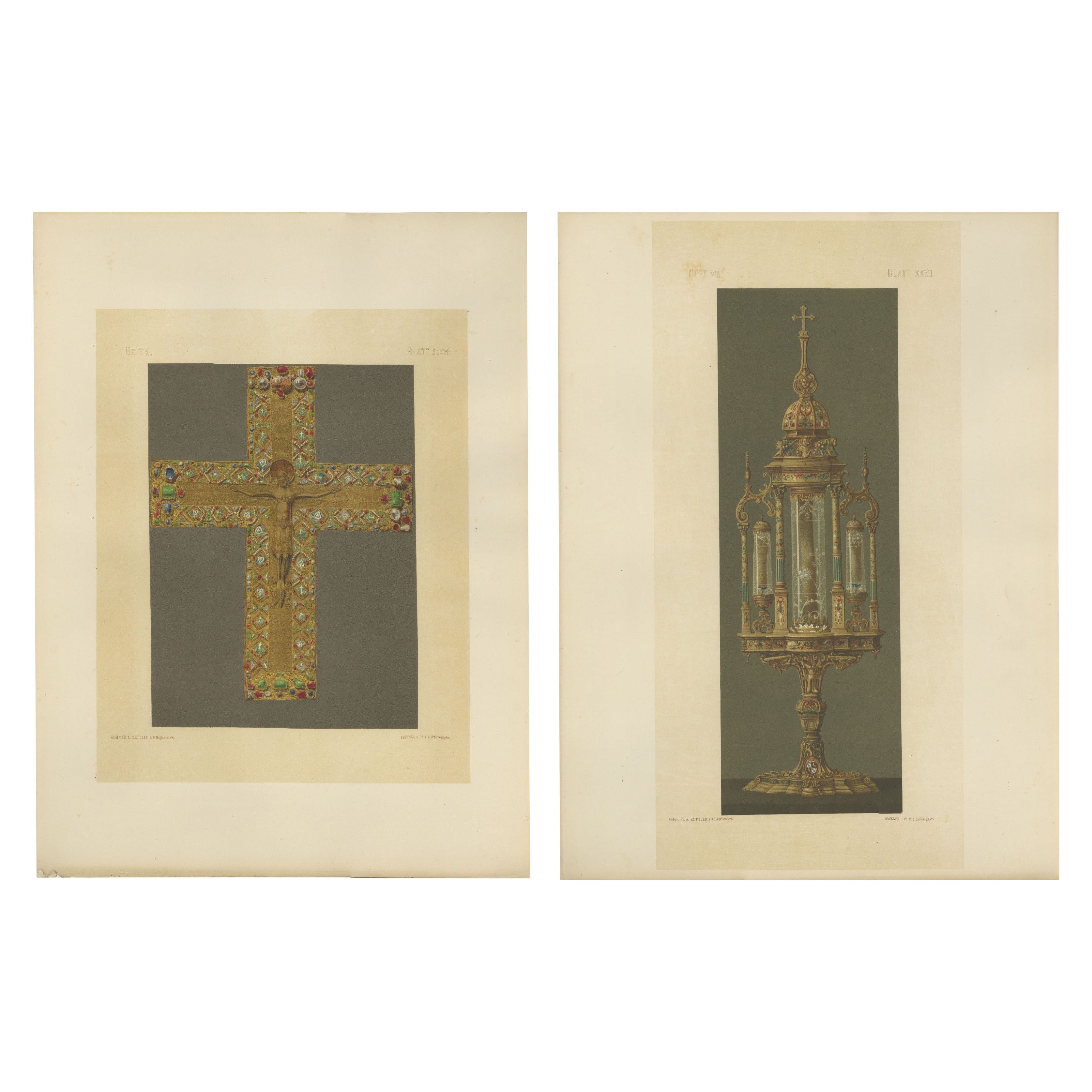 Real Obra Cruciforme de Baviera - Díptico de la Cruz enjoyada, Múnich 1874 en venta