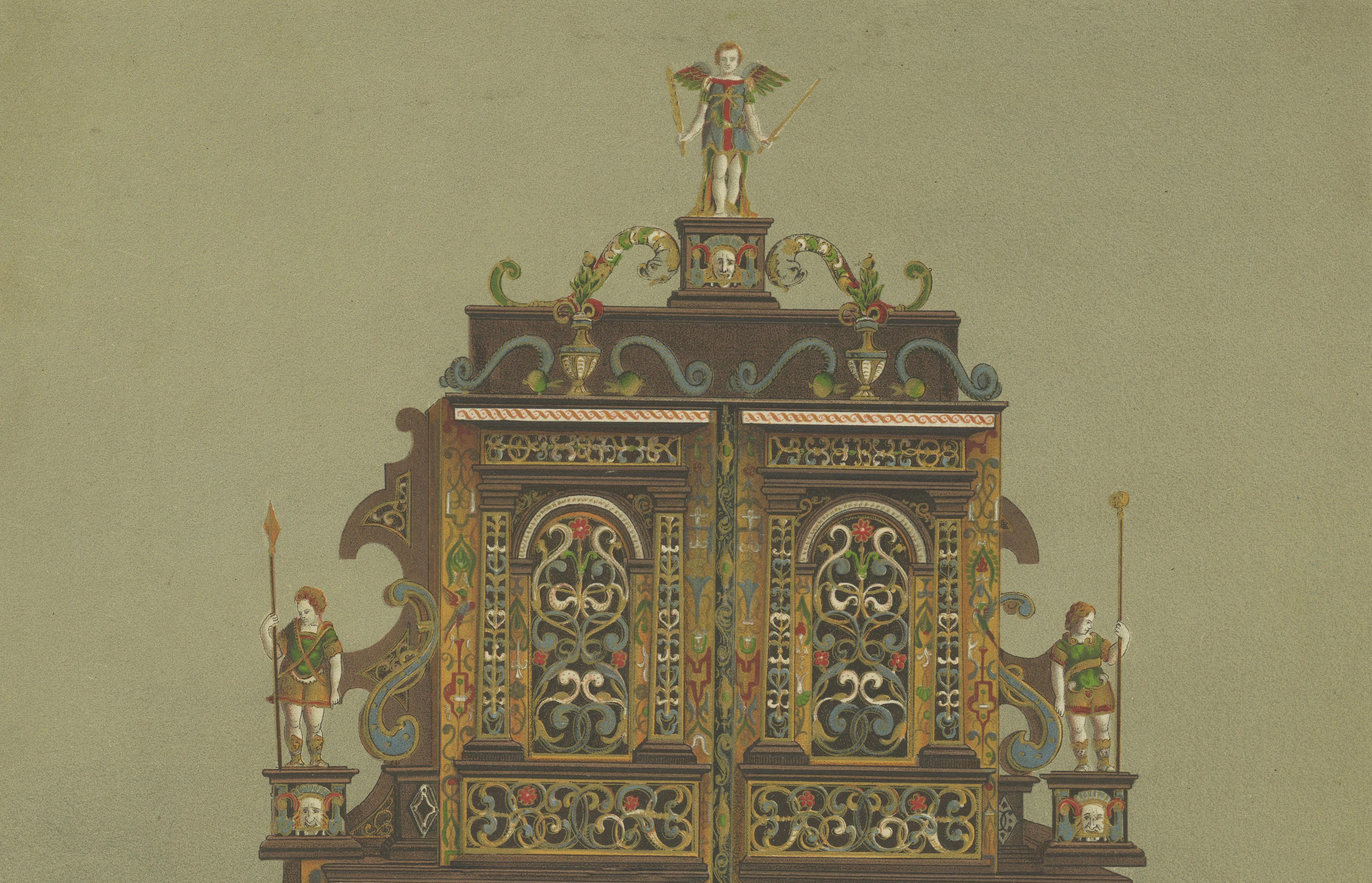 Royal Bavarian Liturgical Vessels – 3 Large Chromolithographs, Munich 1874