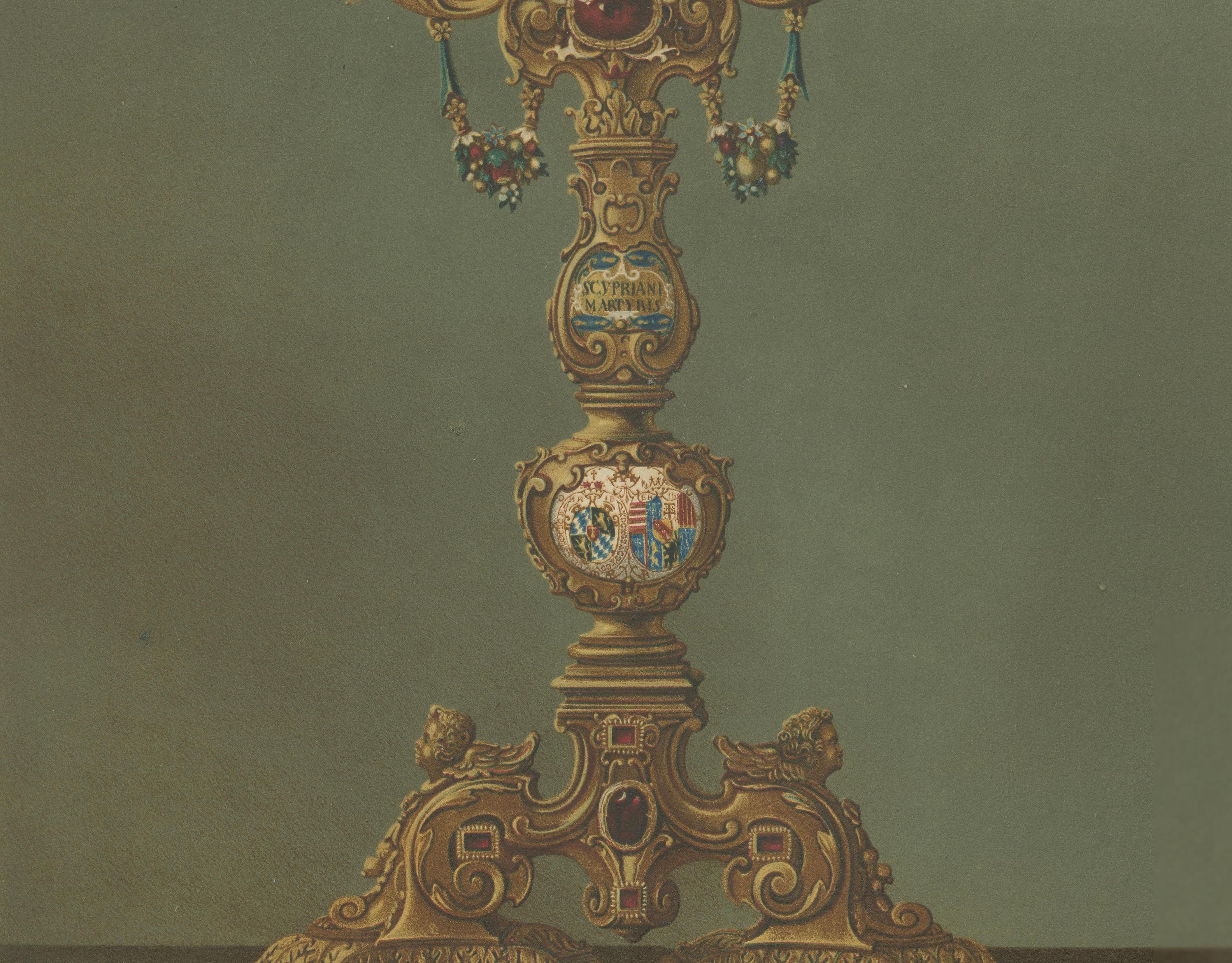 Royal Bavarian Liturgical Vessels – 3 Large Chromolithographs, Munich 1874