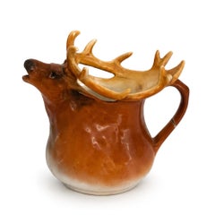 Royal Bayreuth Bavaria Elk / Stag Porcelain Creamer, Early 20th Century