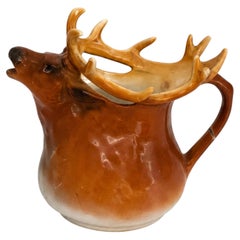 Royal Bayreuth Bavaria Elk / Stag Porcelain Creamer, Early 20th Century