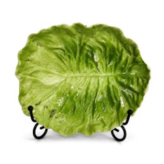 Royal Bayreuth Bavaria Green Cabbage Leaf Porcelain Plate, Early 20th Century
