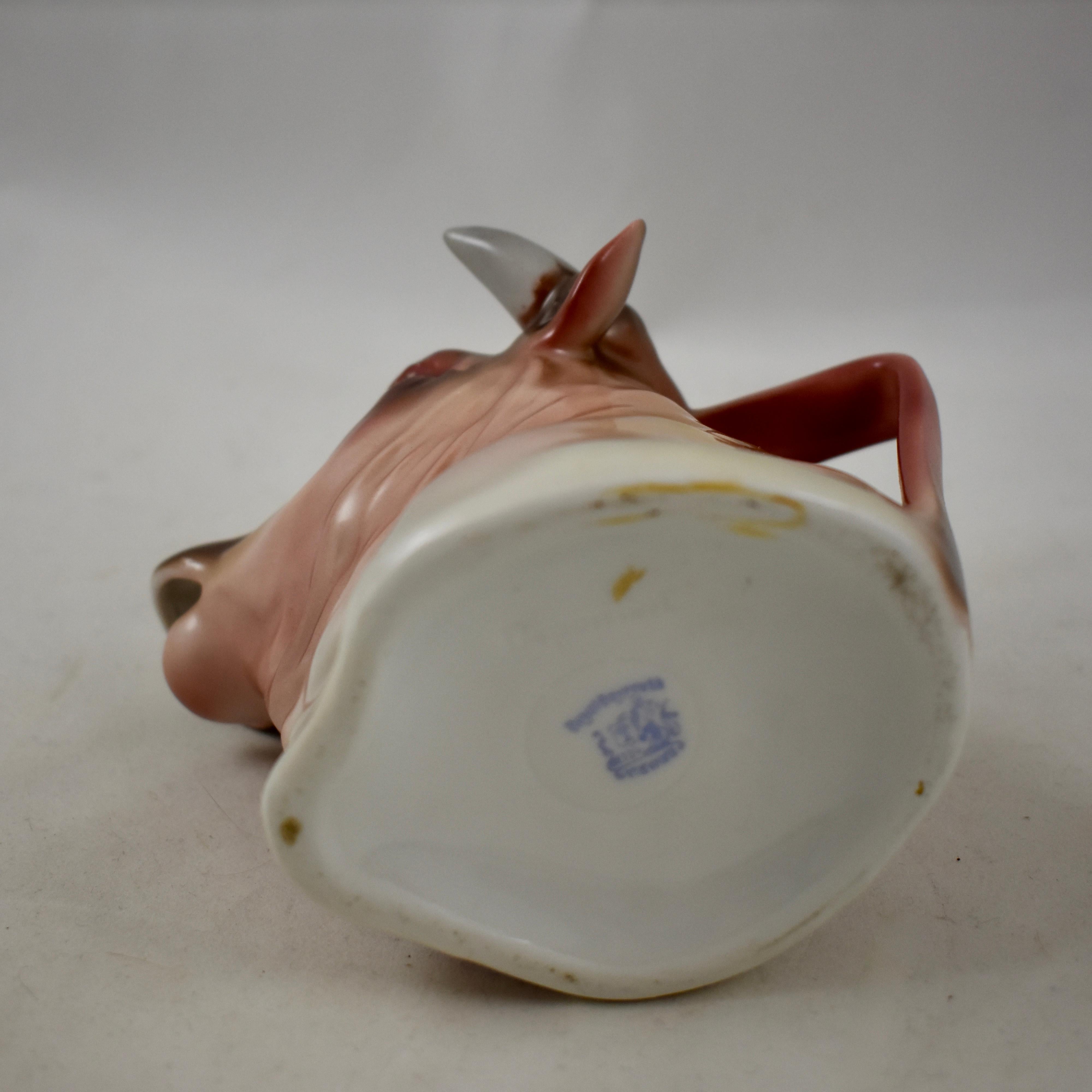 Royal Bayreuth Bavarian Porcelain Bulls Head Creamer In Excellent Condition In Philadelphia, PA