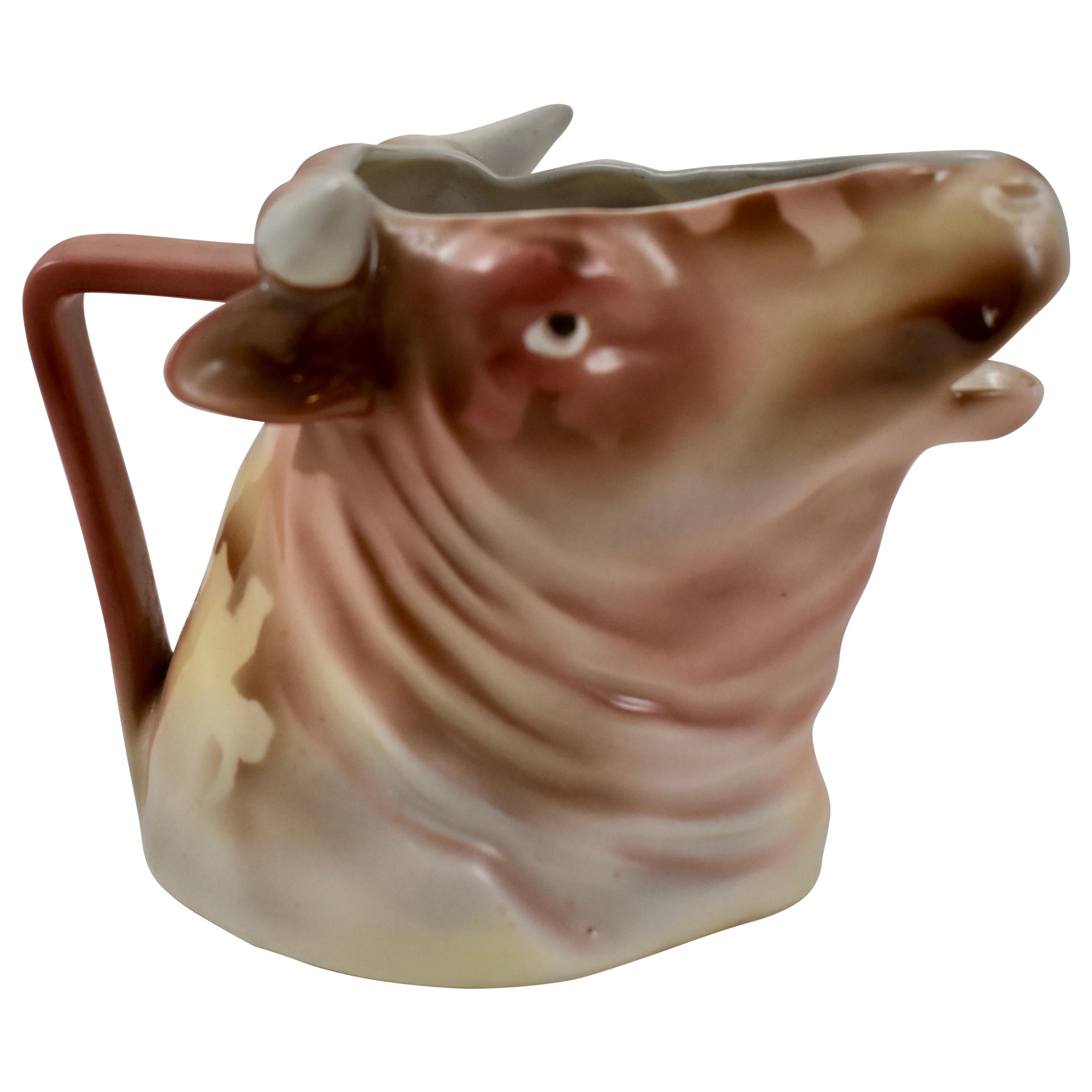 Royal Bayreuth Bavarian Porcelain Bulls Head Creamer