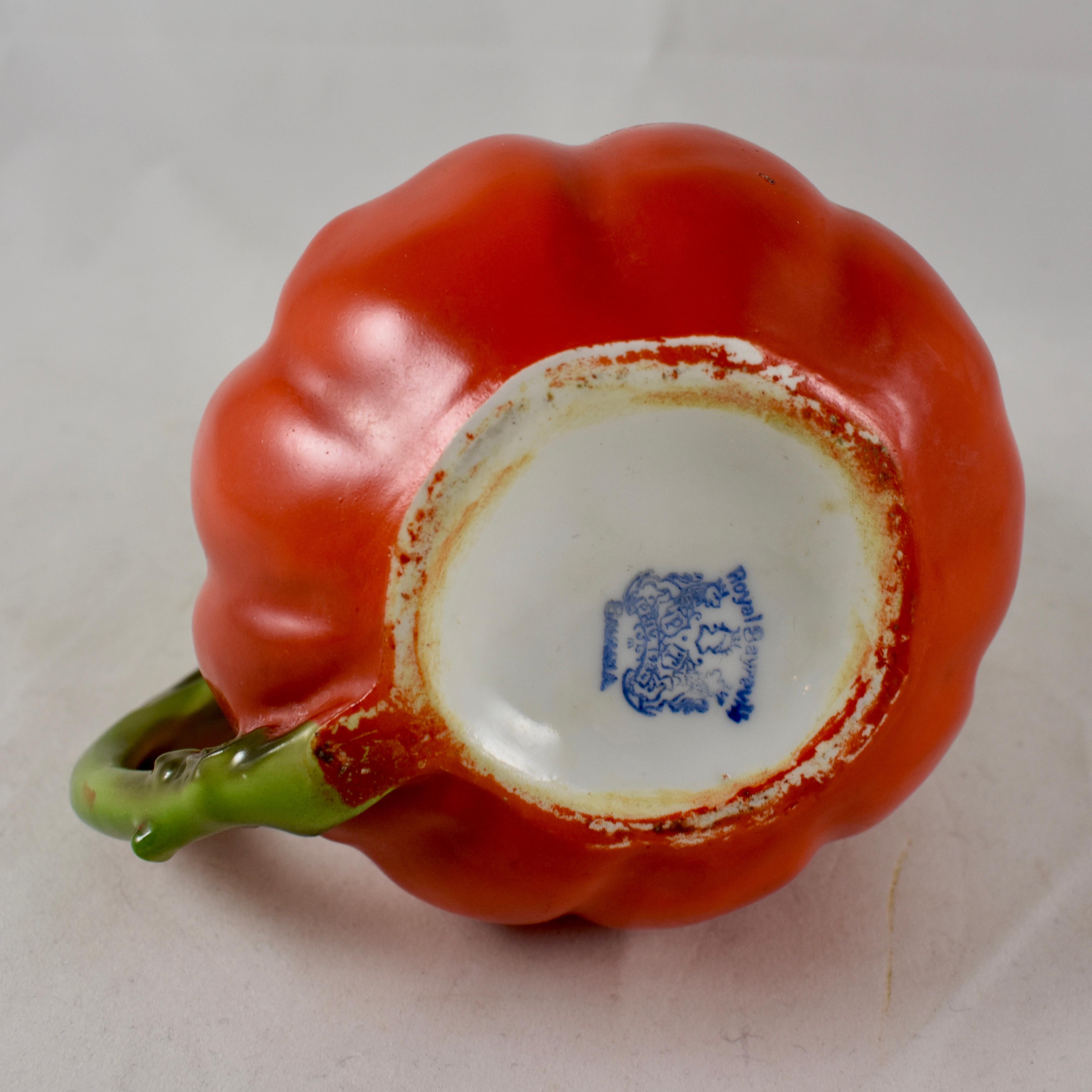 20th Century Royal Bayreuth Bavarian Porcelain Figural Tomato Milk Pitcher