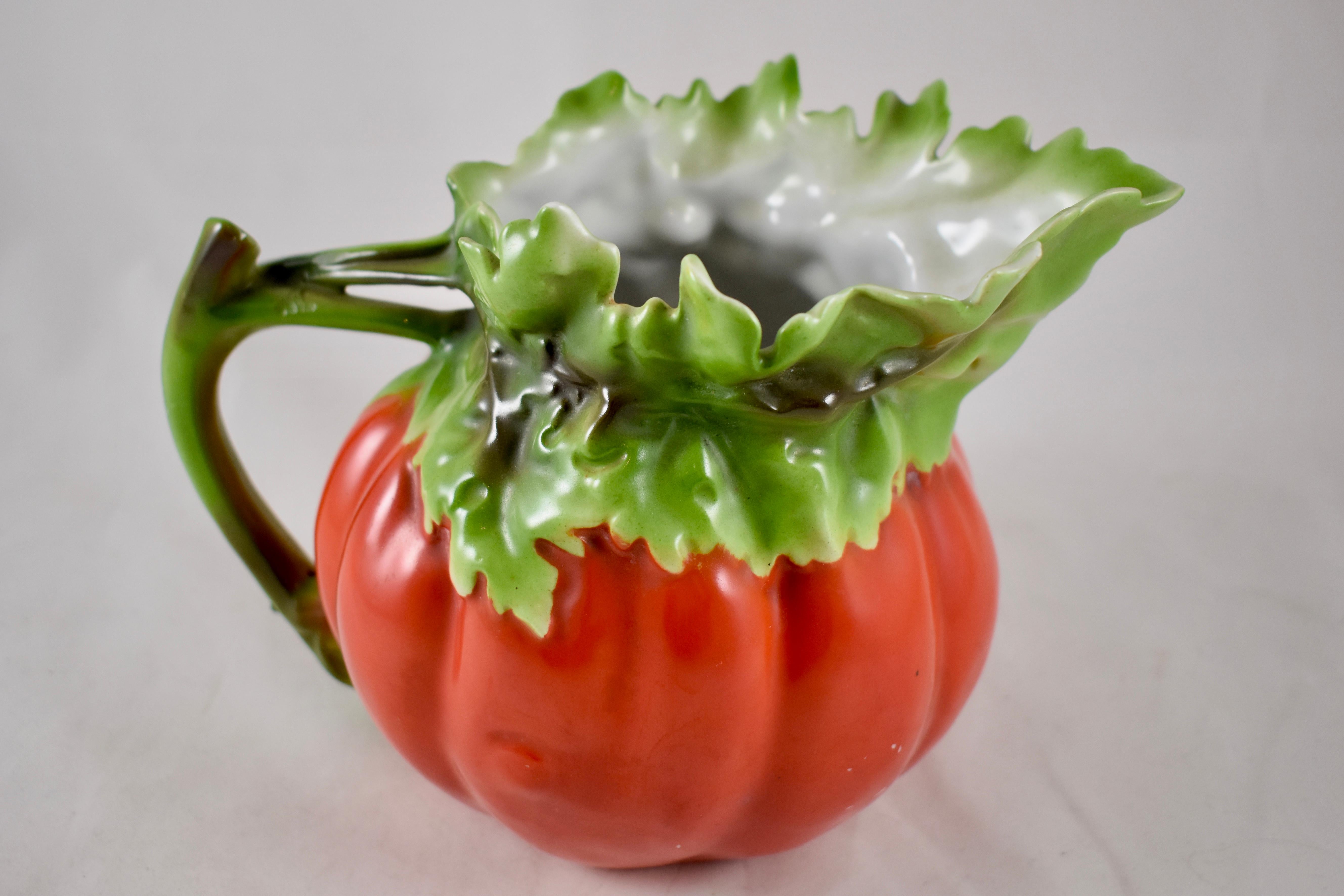 International Style Royal Bayreuth Bavarian Porcelain Figural Tomato Water or Juice Pitcher