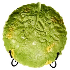 Royal Bayreuth Green Leaf Porcelain Plate, Antique Tableware, Bavaria