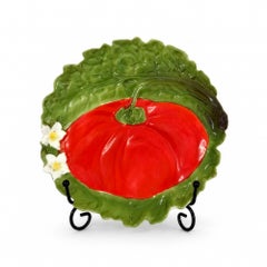 Royal Bayreuth Trompe-l’Oeil Porcelain Plate, 1900 - Tomato & Cabbage