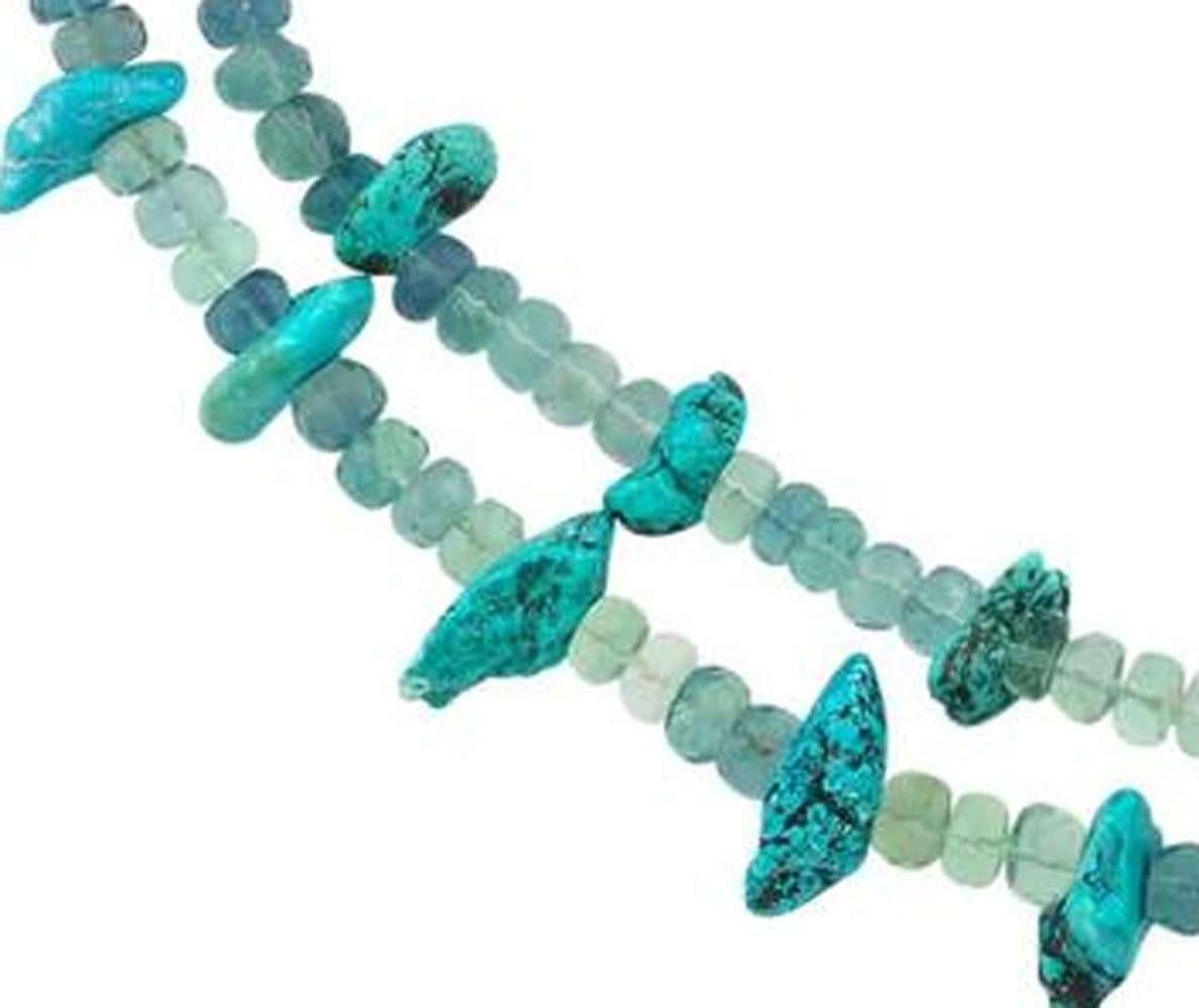 Artisan AJD Superbly Elegant Royal Beauty Turquoise and Fluorite Necklace