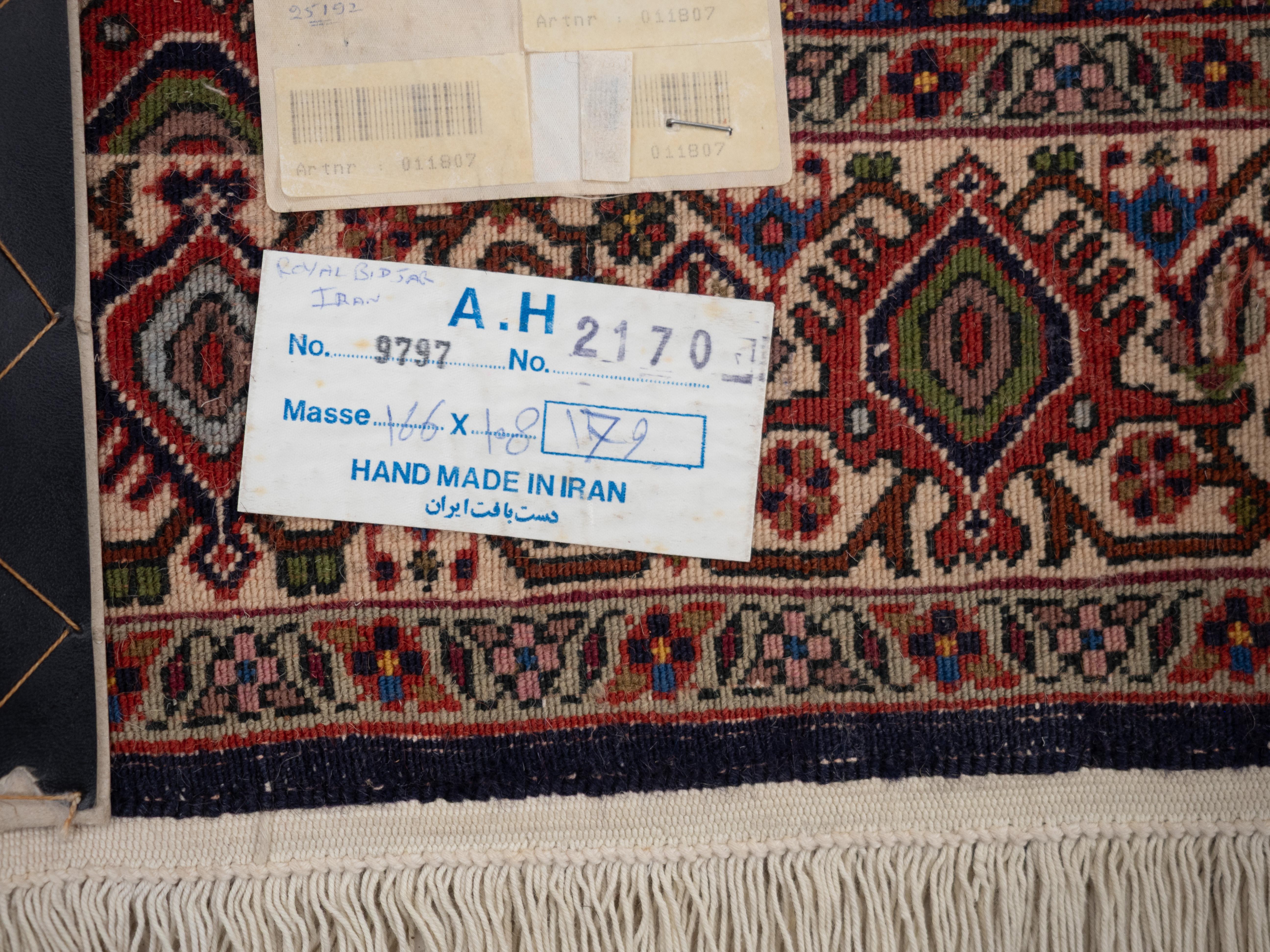 Royal Bidjar Persian Rug with Herati Field 180 x 109 cm (Handwoven Oriental Rug) en vente 6