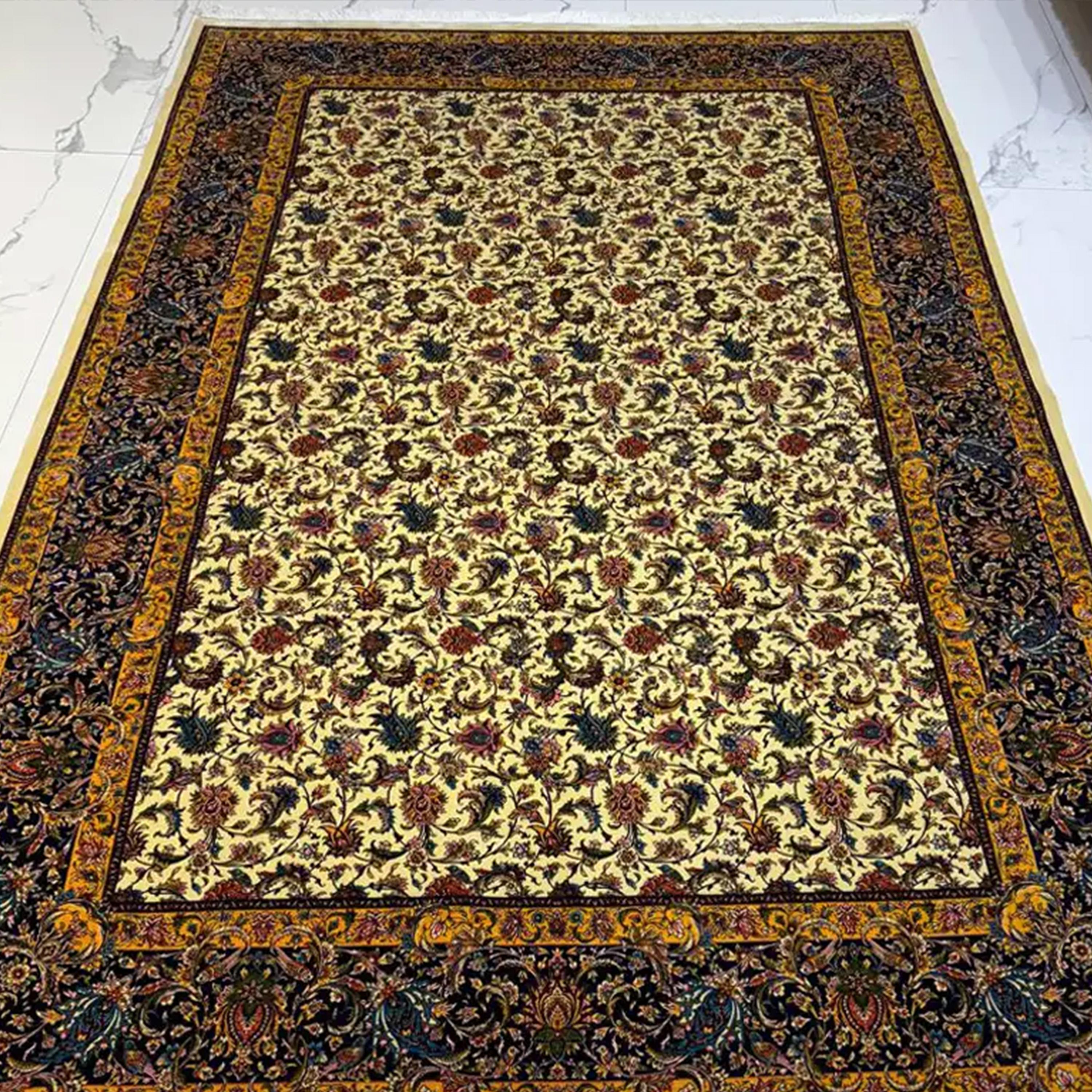 Woven from an authentic and original antique Persian rug design, this luxurious silk carpet embodies the enduring artistic heritage that has been passed down through generations and now lives on through Persian Signature. Every motif is thoughtfully