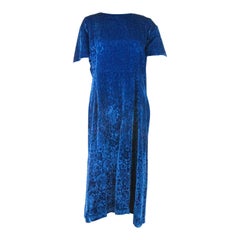 Robe Sam Paula en velours bleu royal des années 1960