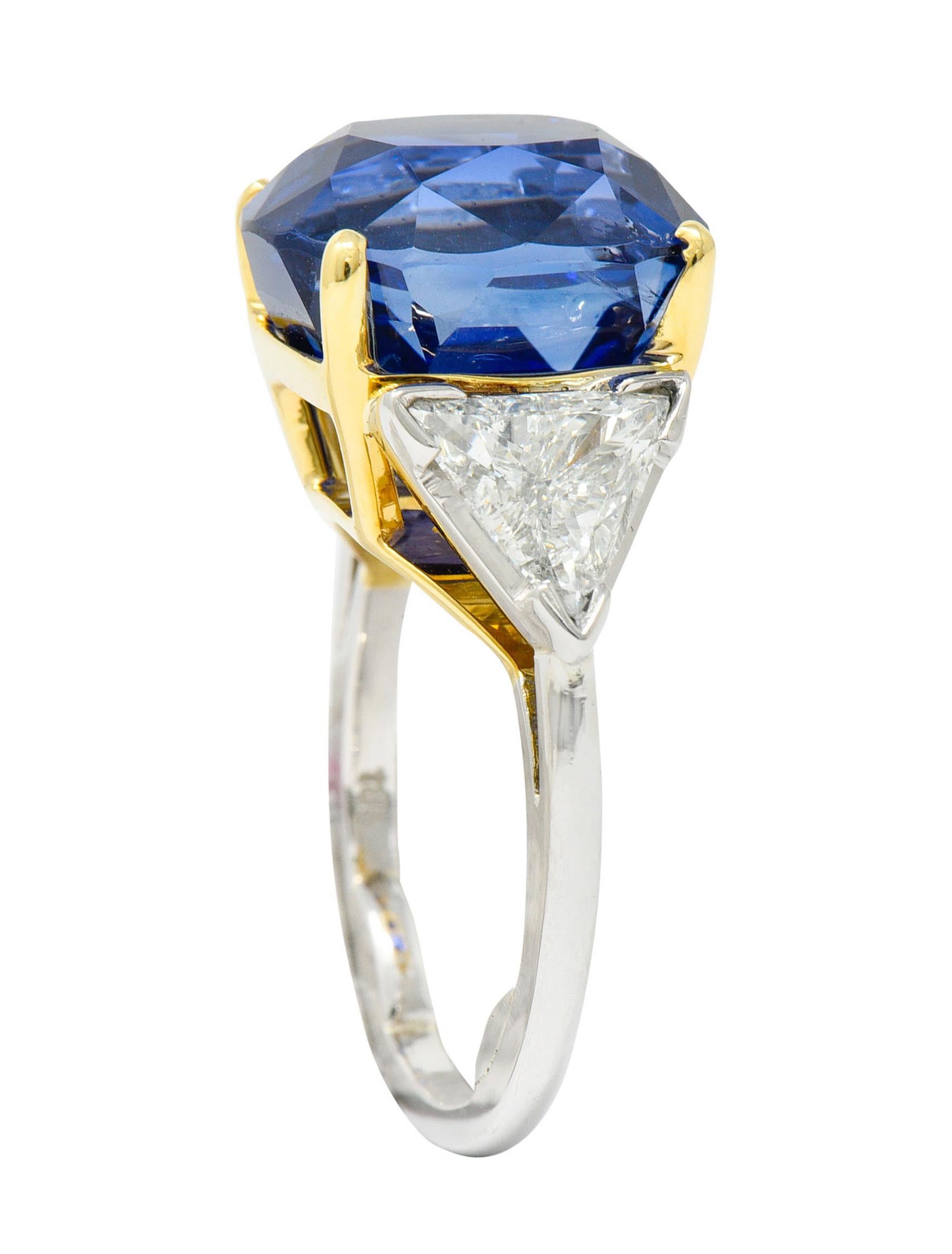 Royal Blue 22.66 Carats No Heat Ceylon Sapphire Diamond Platinum Ring Gubelin 5