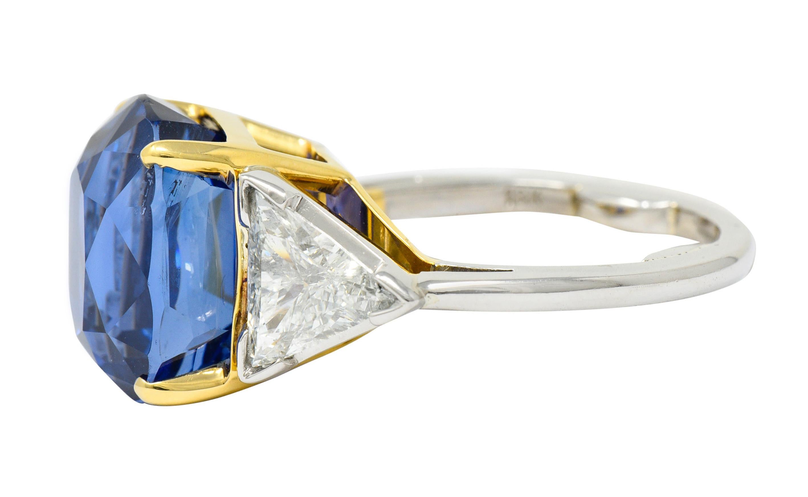 Royal Blue 22.66 Carats No Heat Ceylon Sapphire Diamond Platinum Ring Gubelin 1