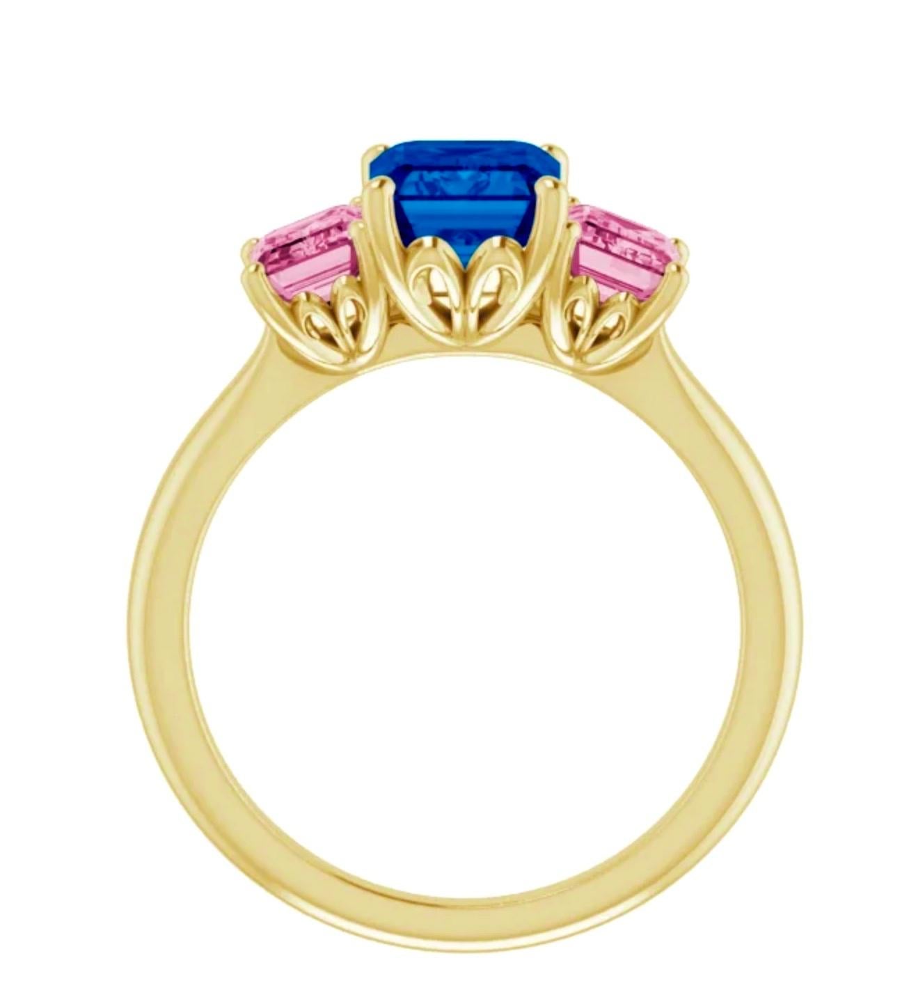 Royal Blue and Vivid Pink Ceylon Sapphires 2.90 Carat For Sale 6