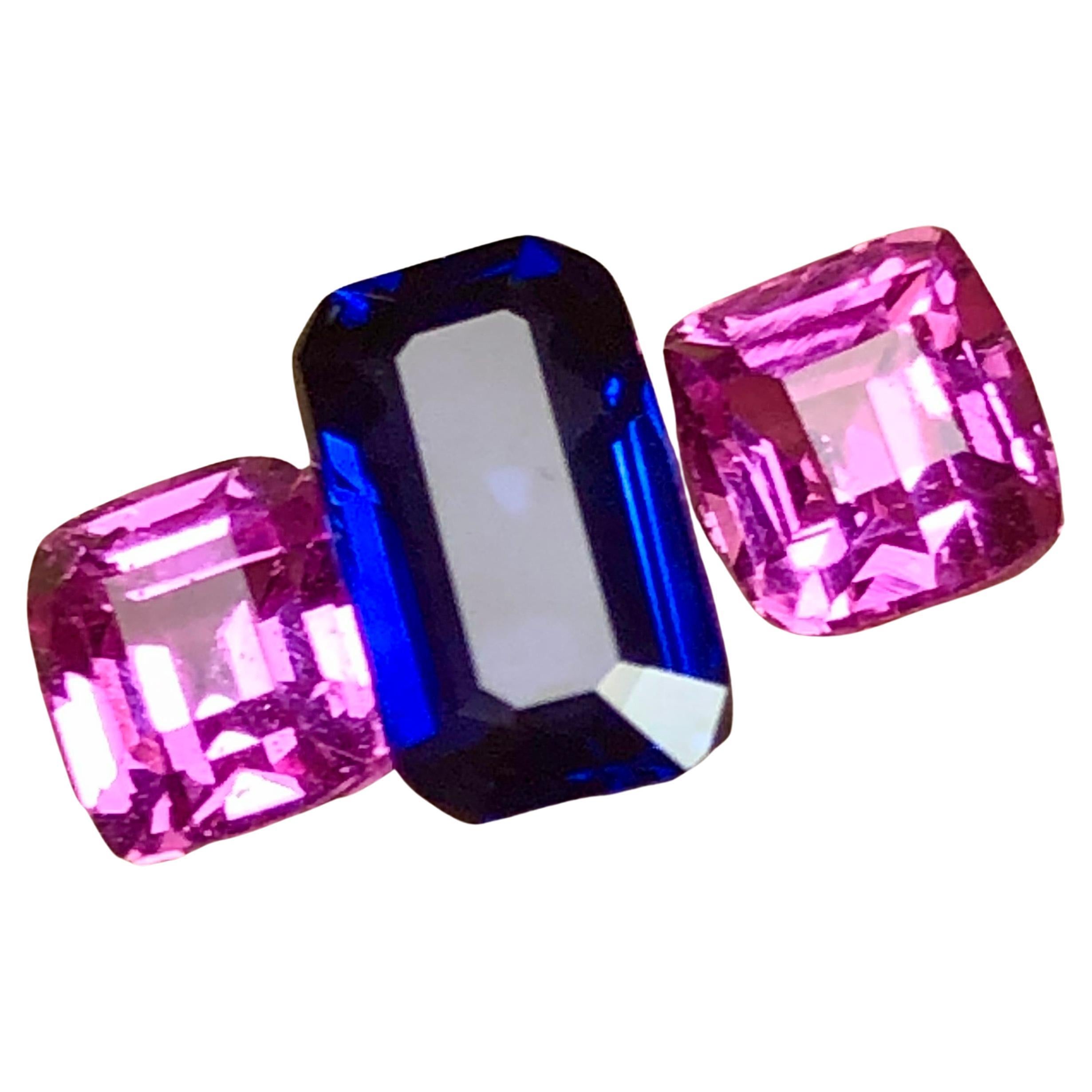 Royal Blue and Vivid Pink Ceylon Sapphires 2.90 Carat For Sale