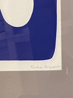 Royal Blue And White Engraving By Foucher Poignant