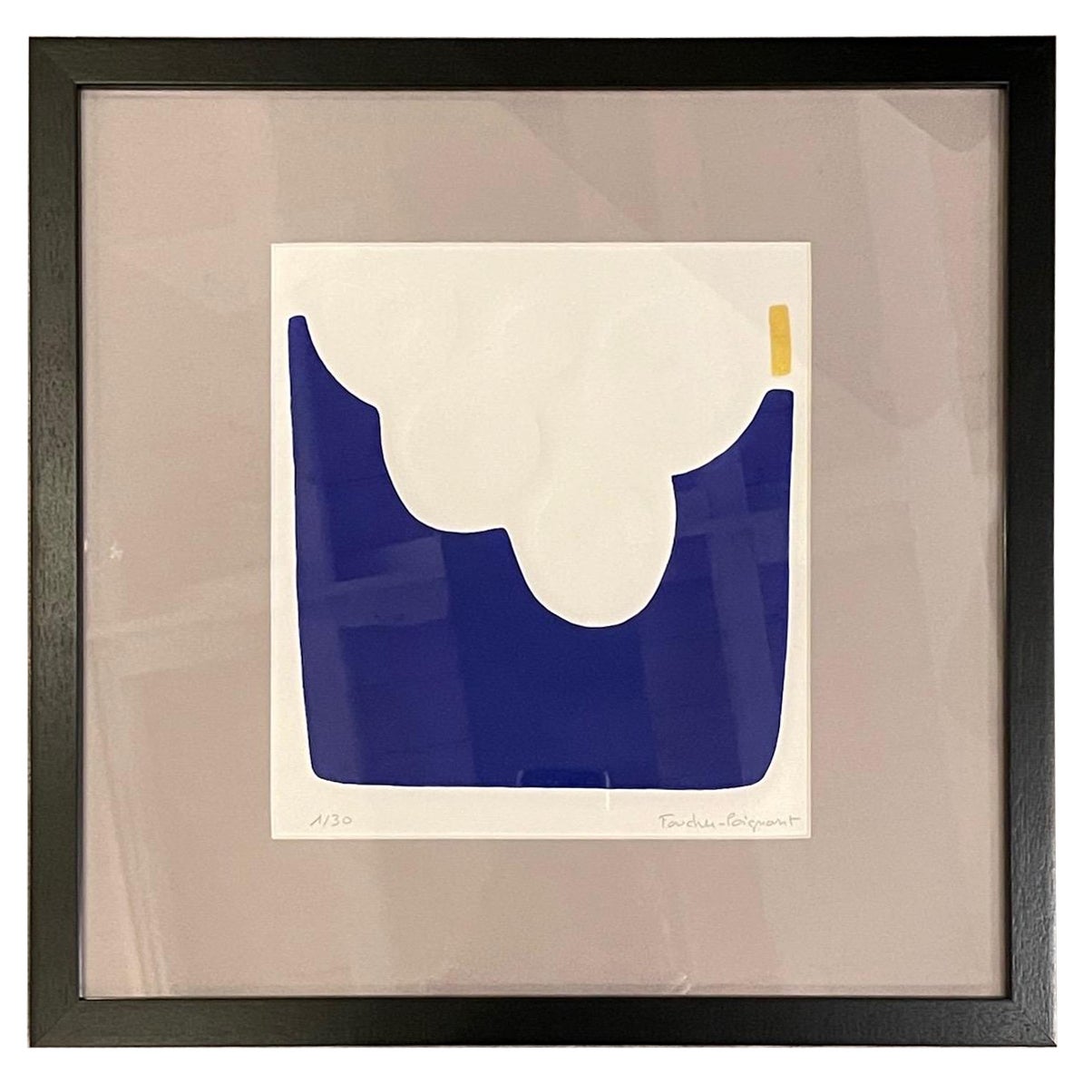 Royal Blue And White Engraving By Foucher Poignant