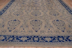 Royal Blue Bordered Antique Oushak Carpet