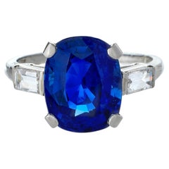 Royal Blue Burma AGL No Heat Sapphire Ring