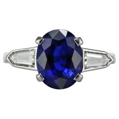 Royal Blue Burmese sapphire and diamond ring, circa 1950.