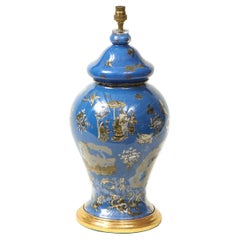Royal Blue Chinoiserie Decalcomania Lamp