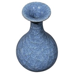 Royal Blue Crackle Glaze Tulip Shape Vase, China, Contemporary