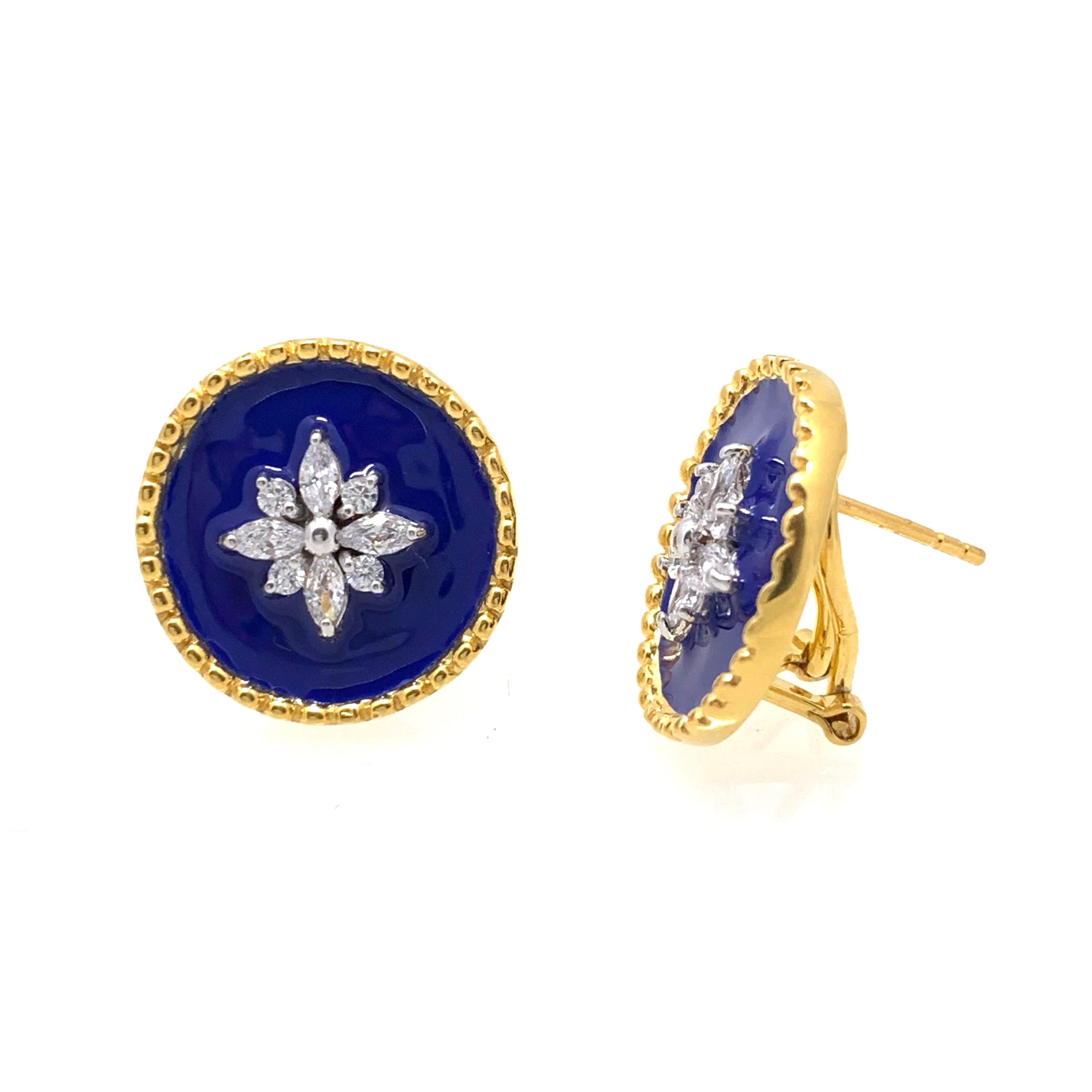 royal blue and silver earrings