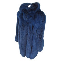 Royal Blue Fox Fur coat