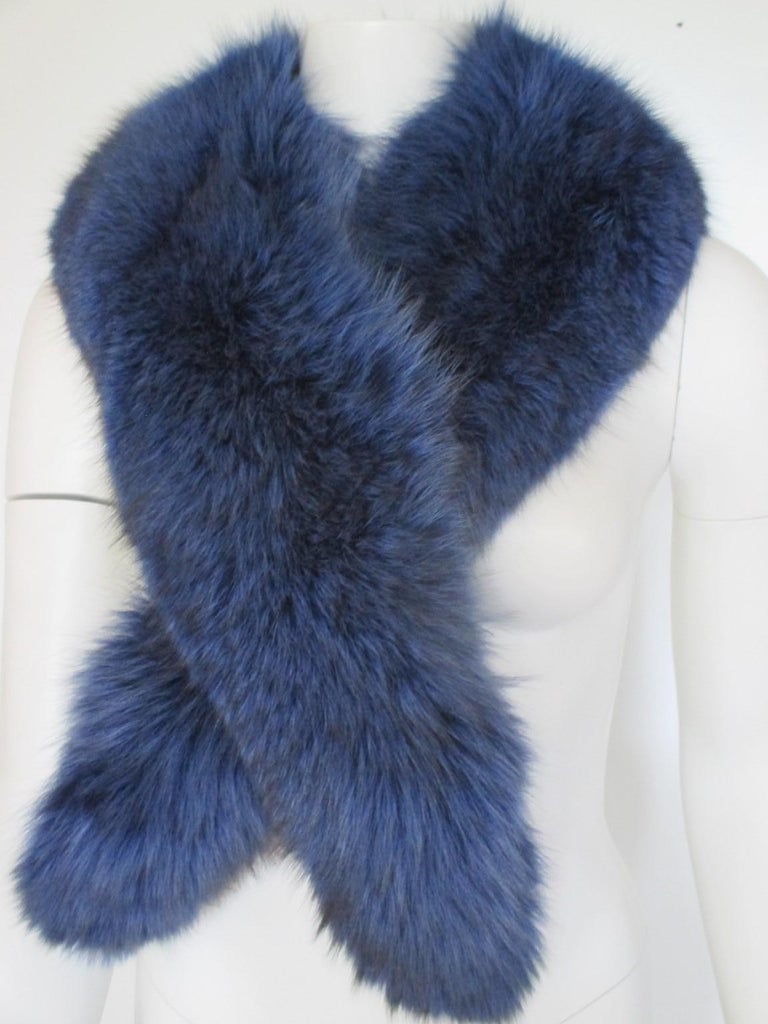royal blue fur shawl