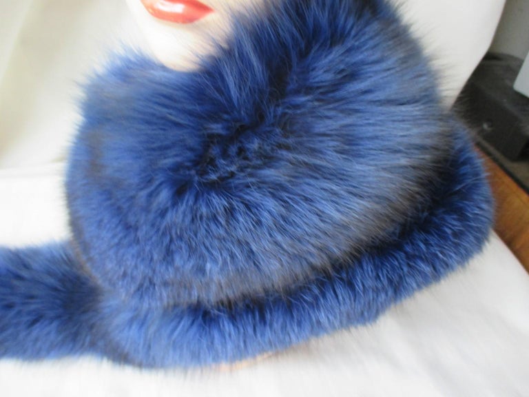 royal blue fur shawl