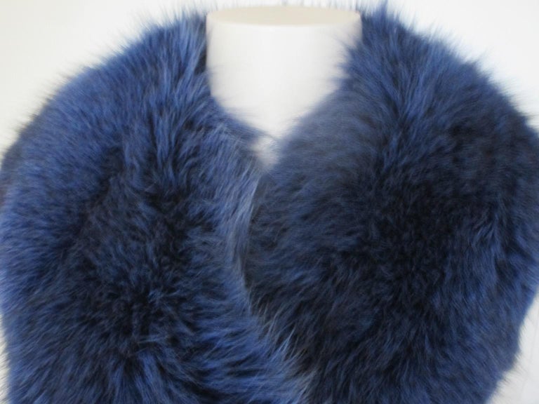 royal blue fur shawl