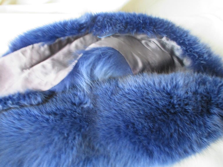 royal blue fur shawl