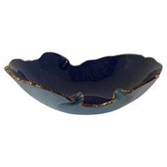 Royal Blue Free Form Glass Bowl, Brazil, Contemporary
