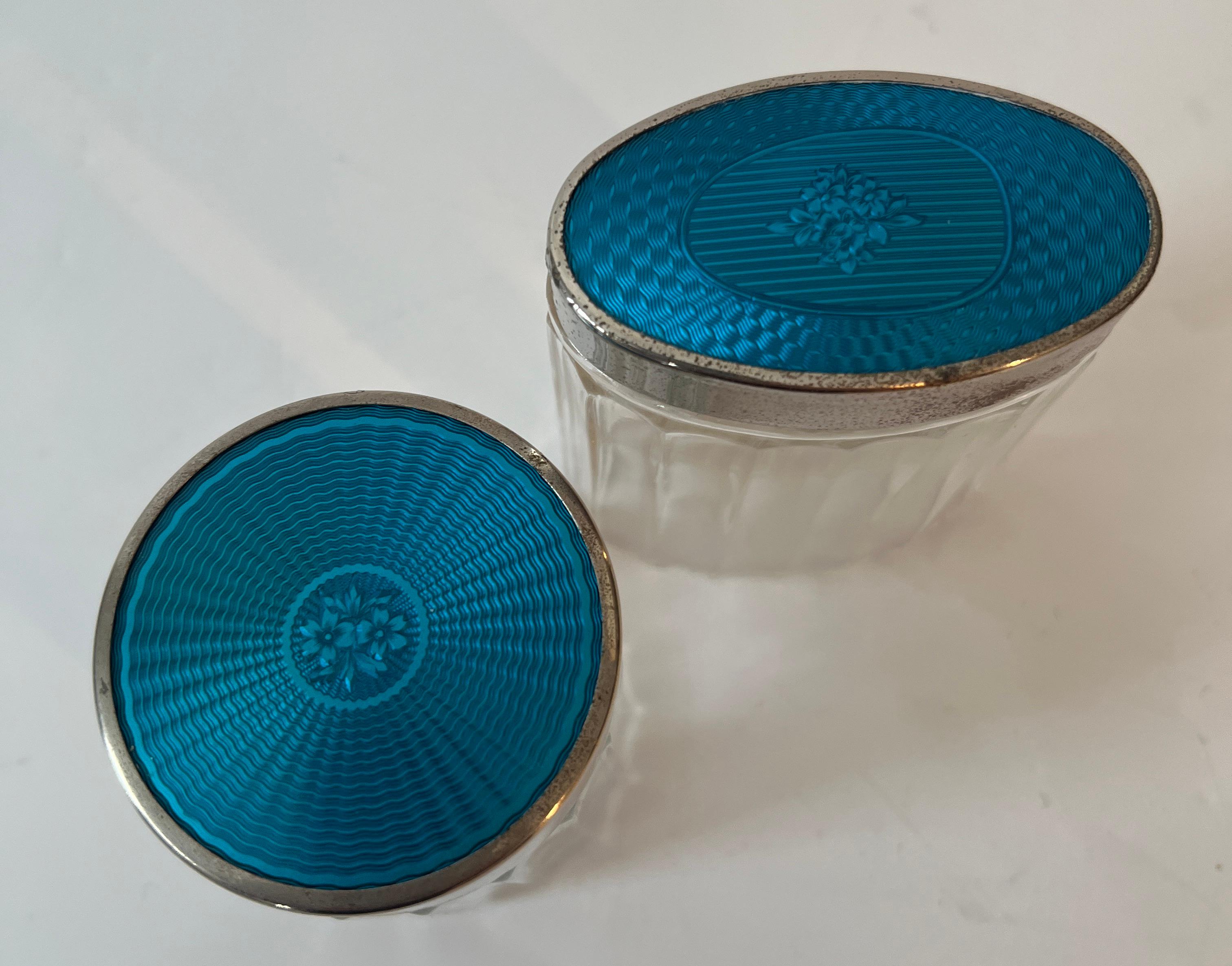 JAR bleu royal guilloché dans le style de Tiffany en vente 4