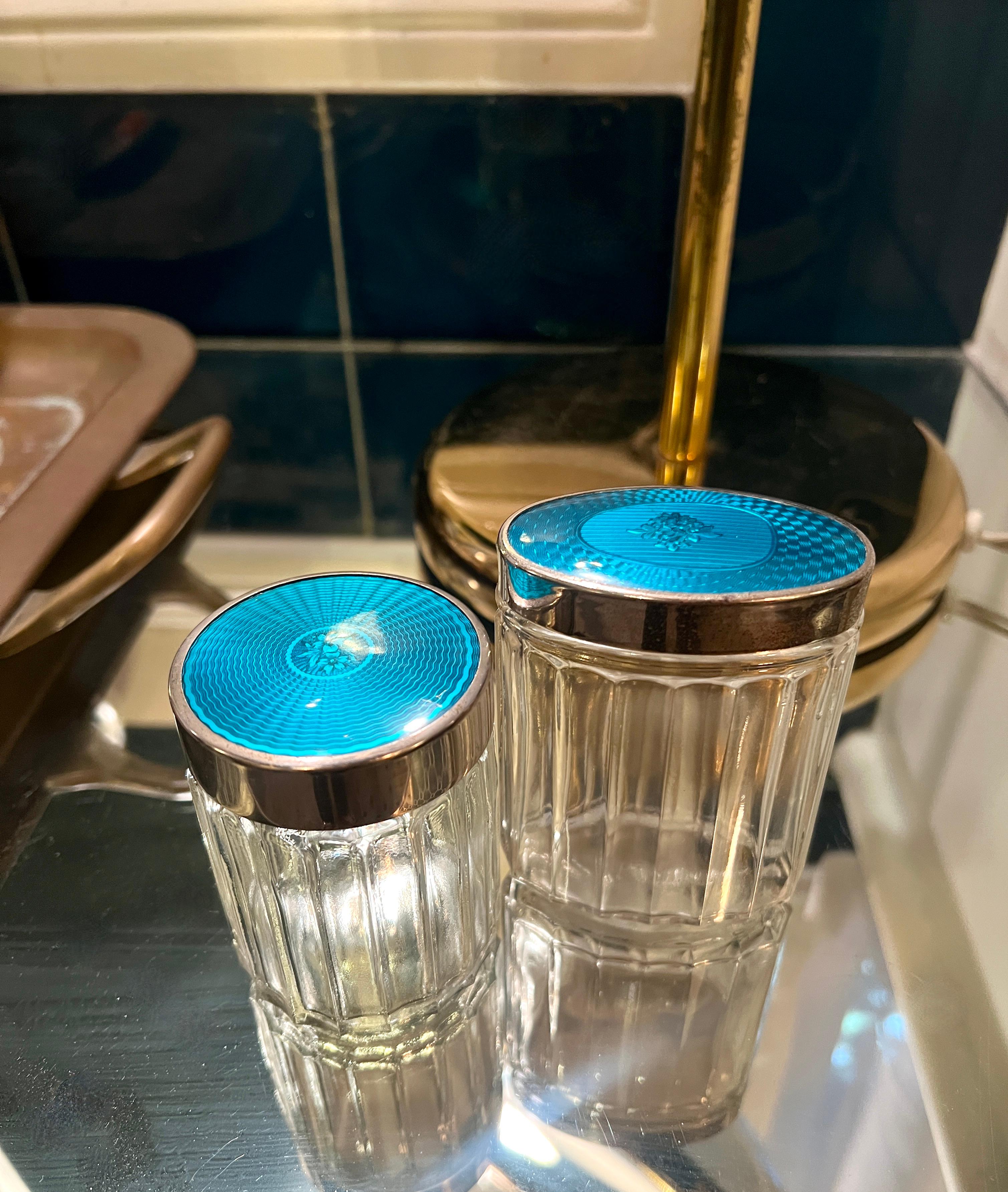 JAR bleu royal guilloché dans le style de Tiffany en vente 6