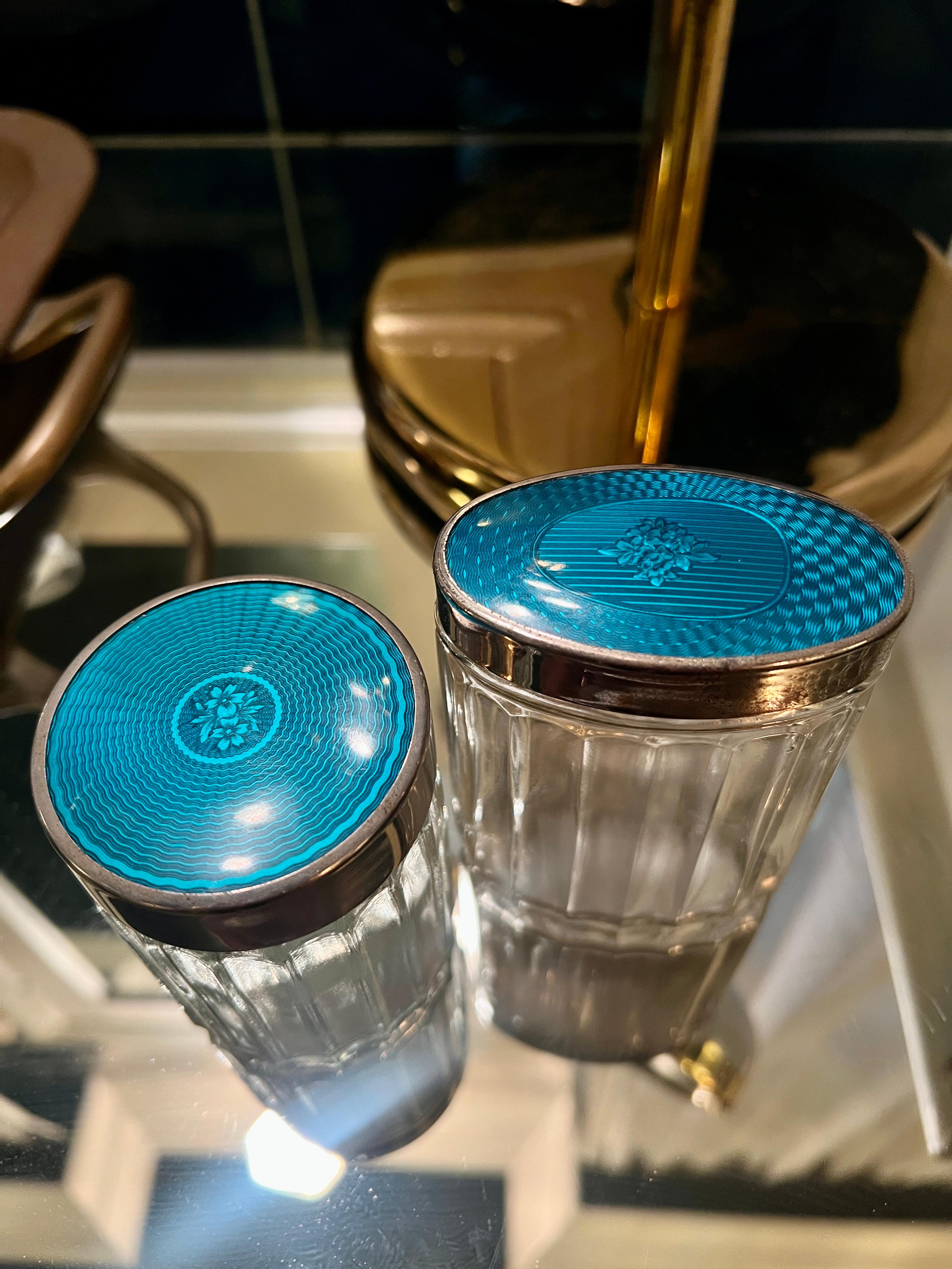 JAR bleu royal guilloché dans le style de Tiffany en vente 7