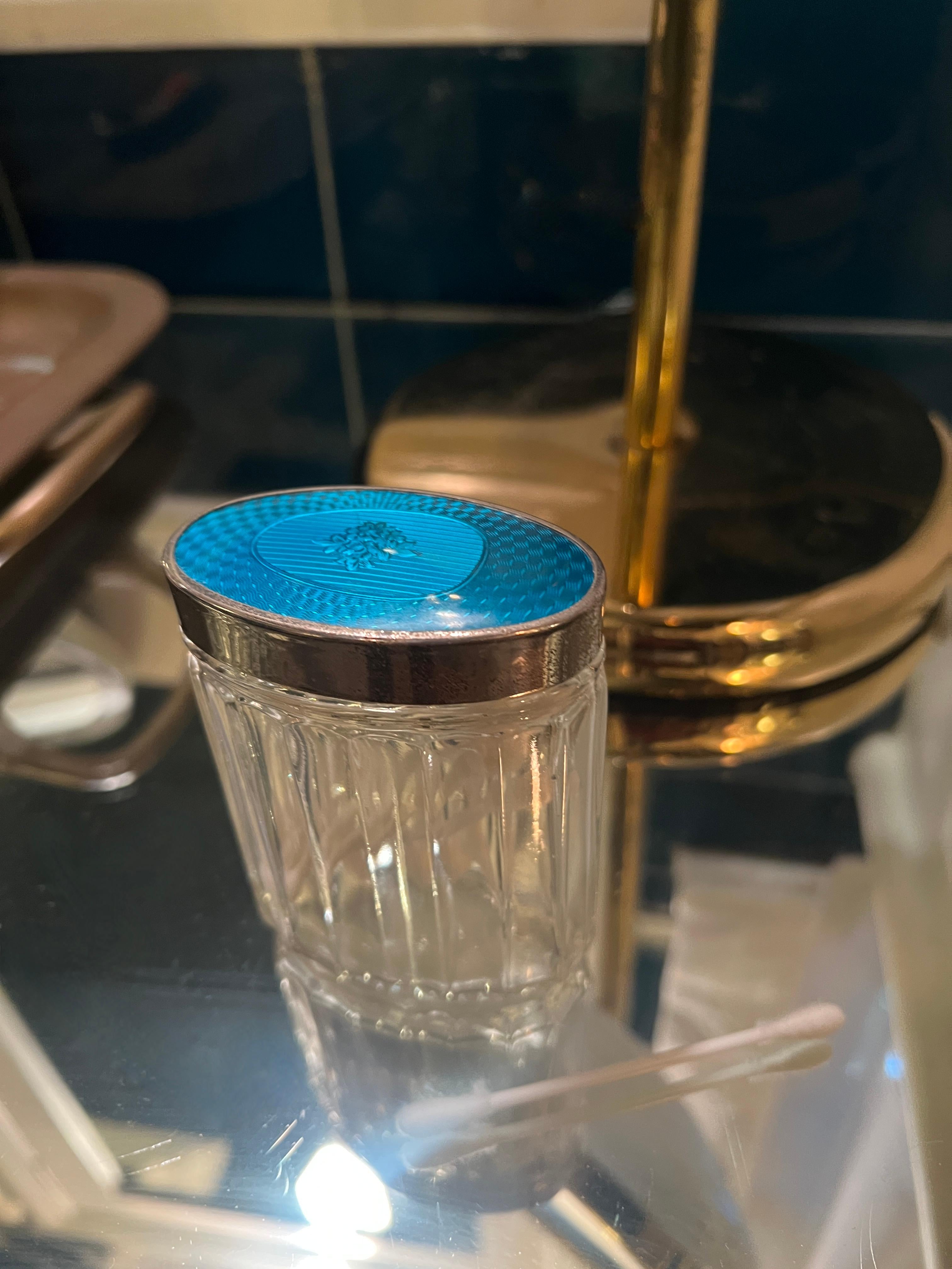 JAR bleu royal guilloché dans le style de Tiffany en vente 10