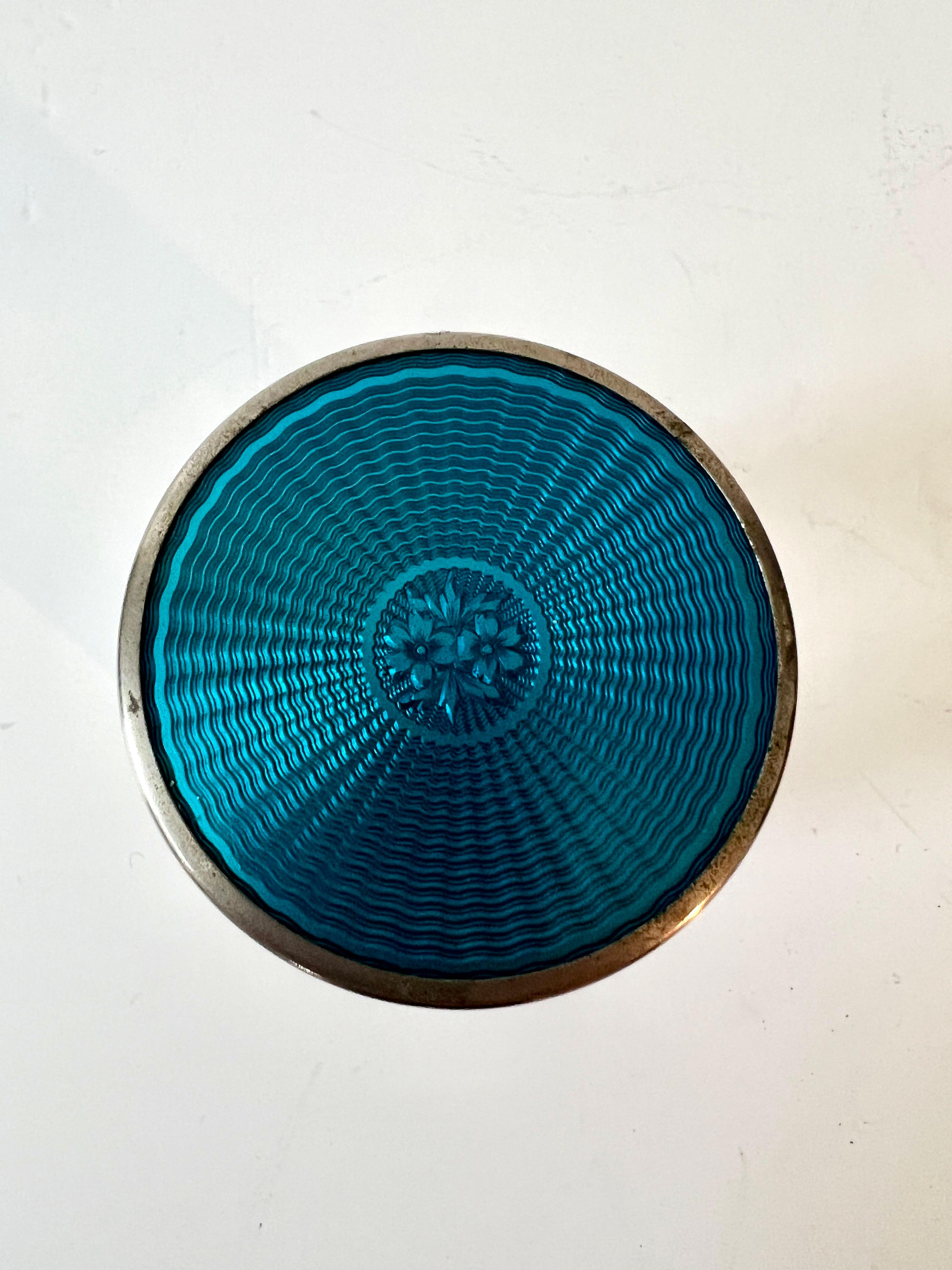 20ième siècle JAR bleu royal guilloché dans le style de Tiffany en vente