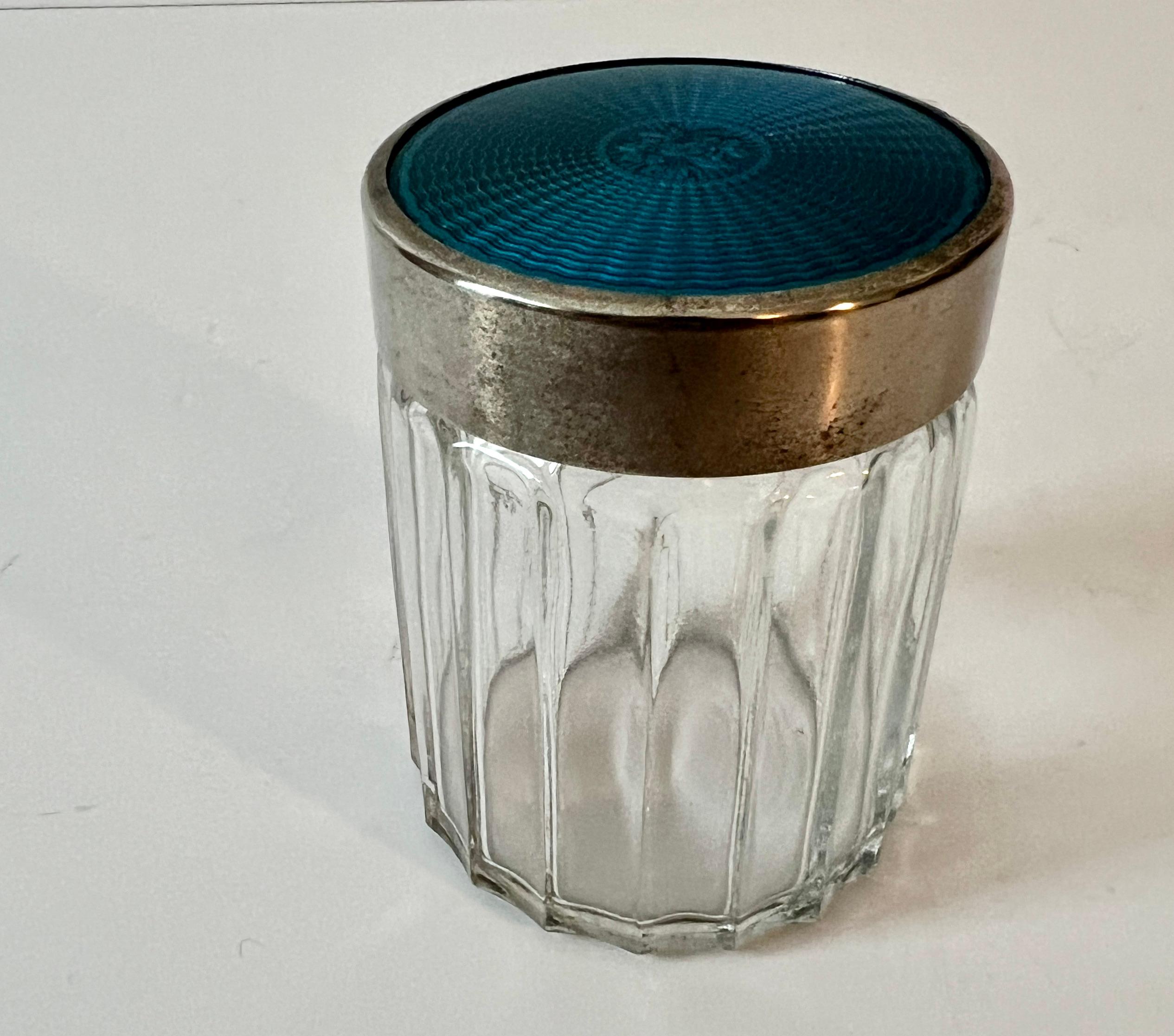 JAR bleu royal guilloché dans le style de Tiffany en vente 1