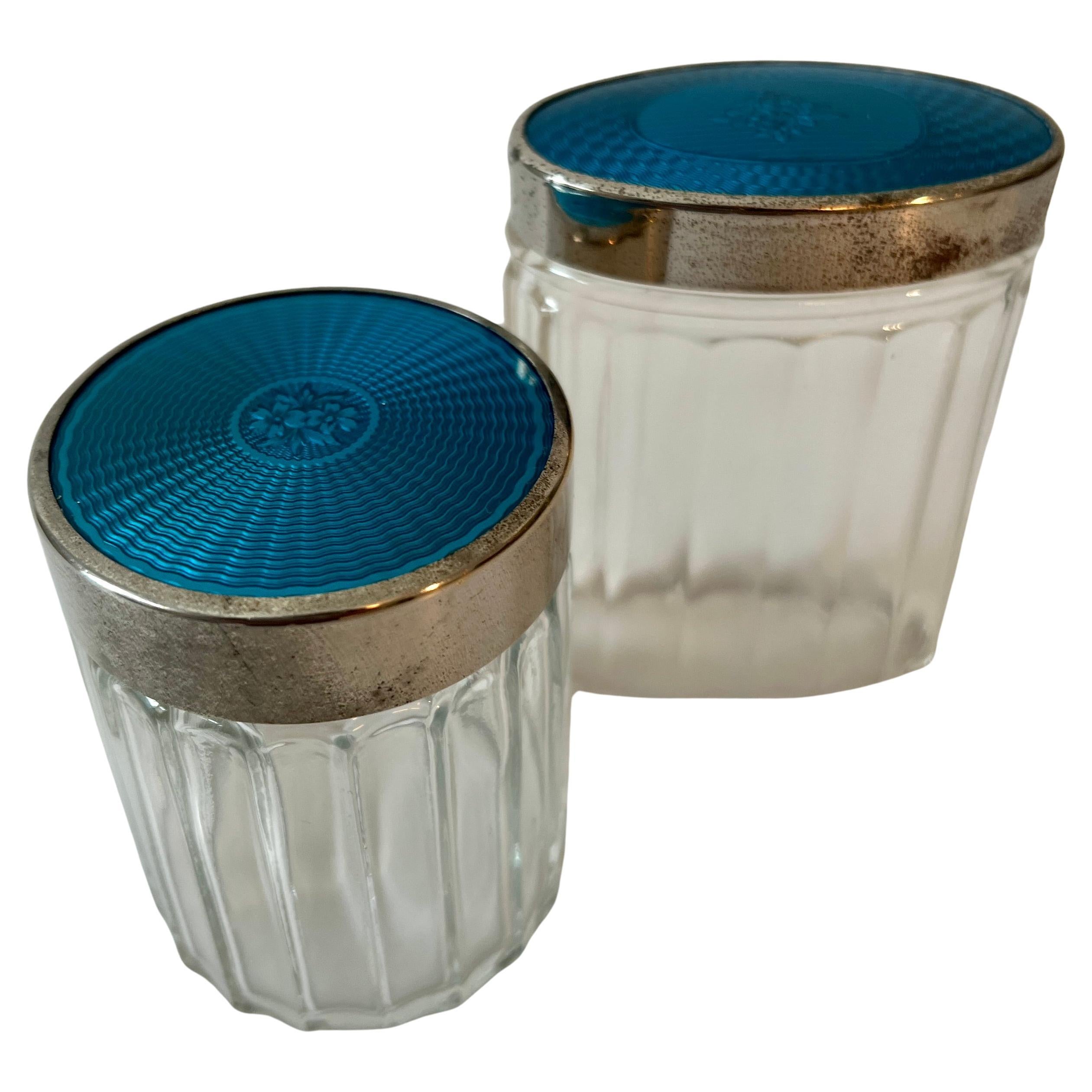 JAR bleu royal guilloché dans le style de Tiffany en vente