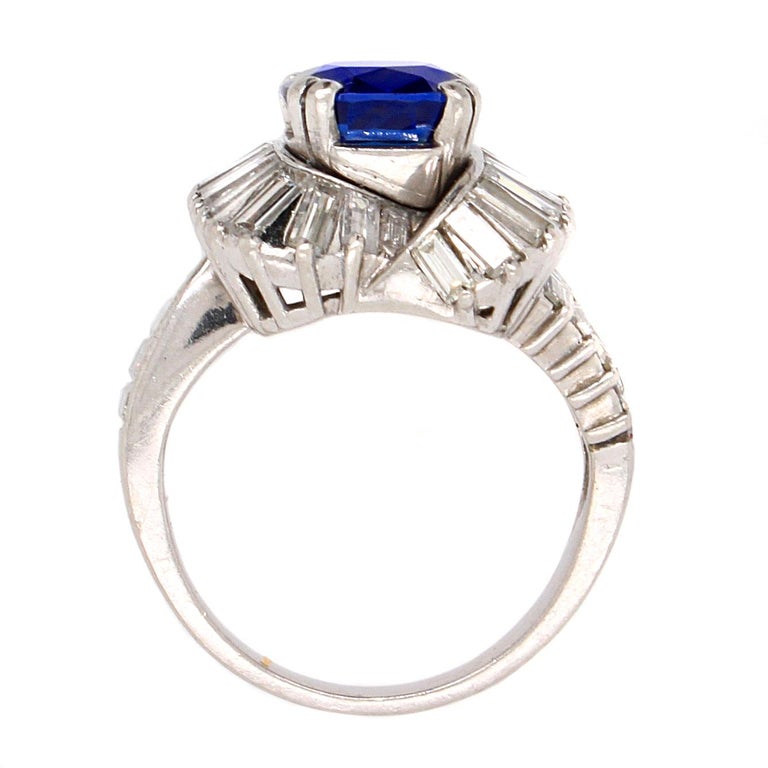 Women's Mauboussin Royal Blue Kashmir Sapphire (SSEF) Ring, circa 1958 For Sale