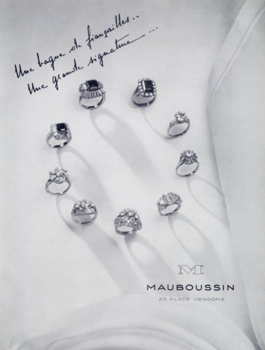 Cushion Cut Mauboussin Royal Blue Kashmir Sapphire (SSEF) Ring, circa 1958