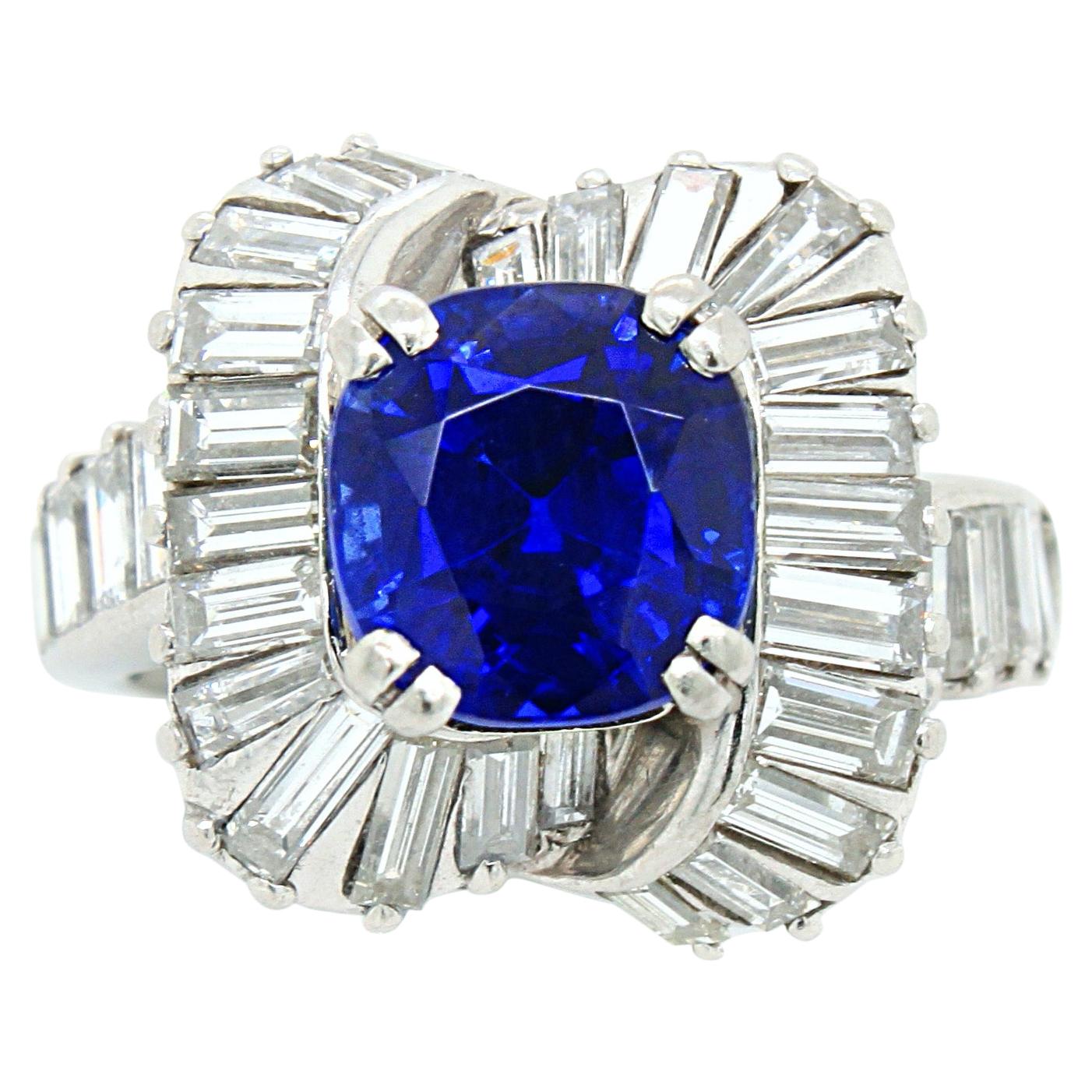 Mauboussin Royal Blue Kashmir Sapphire (SSEF) Ring, circa 1958