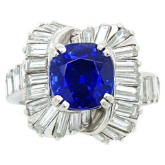 Bague Mauboussin en saphir bleu royal du Cachemire (SSEF), circa 1958